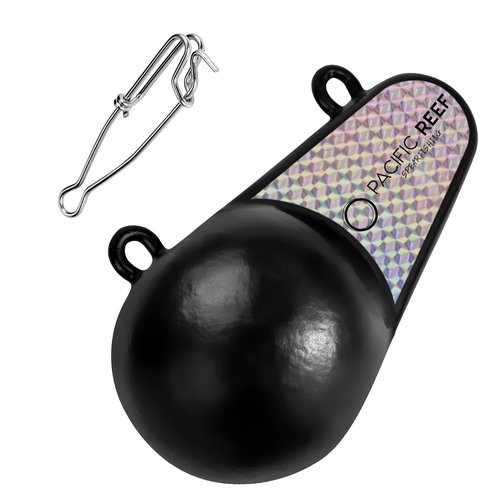 PacificReef® Downrigger Weight Oval w/Fin Coated Ball [4lbs, 6lbs, 8lbs, 10lbs, 12lbs] - Sinker for Downriggers Weight Pancake Oval Canon Ball with Protective Vinyl Coating for Salmon (8 lbs)
