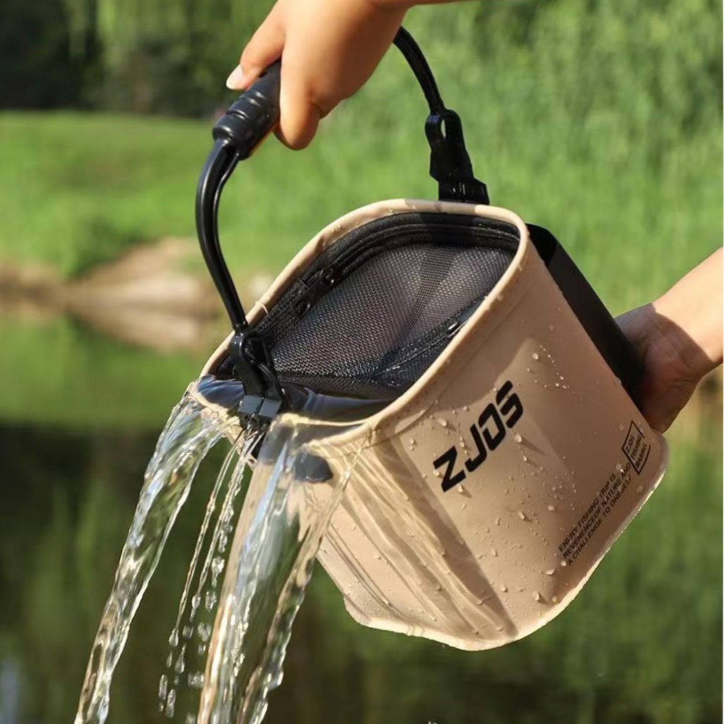 Foldable Fishing Bucket, Portable Fishing Water Pail, 13L/3.43Gal, for Hiking Fishing Camping Traveling Boating with Meters Rope