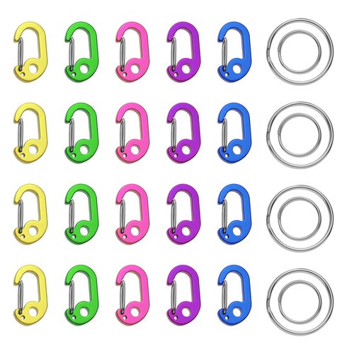 LT Easiyl 4 Sets Mini Carabiners Aluminum Alloy Keyring Clips D Ring Carabiner Spring Buckle Carabiner for Camping Fishing Hiking Traveling Sports Outdoors
