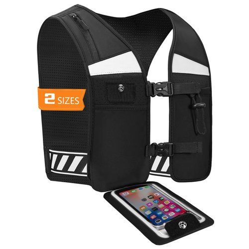 ONETOALL Running Hydration Vest, Breathable Running Vest with 420ml Soft Flask, Lightweight Reflective Hydration Vest for Trail Hiking Cycling Men Women