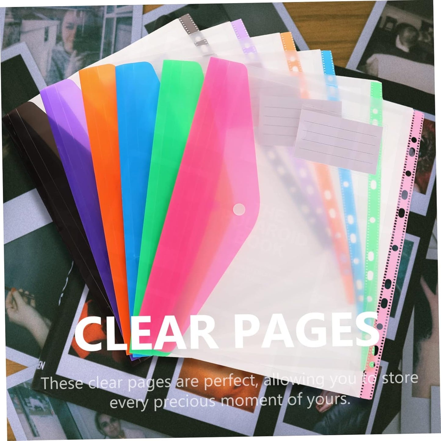 Homoyoyo 12Pcs Blinder File Bags Translucent Document Organizers Multi Versatile Storage for Photos and Cards Reusable