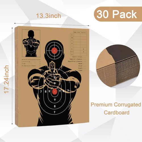 DEZIBOX Shooting Targets Cardboard 17.24x13.3 Inch, Thick Cardboard Targets for Shooting Range, Silhouette Paper Target for Indoor and Outdoor Practice