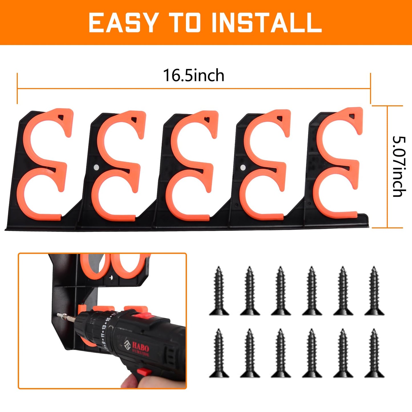 Fishing Rod Holders, Fishing Pole Holders for Garage, Wall or Ceiling Mounted Fishing Rod Rack Holds Up to 10 Rods（1 Pack）