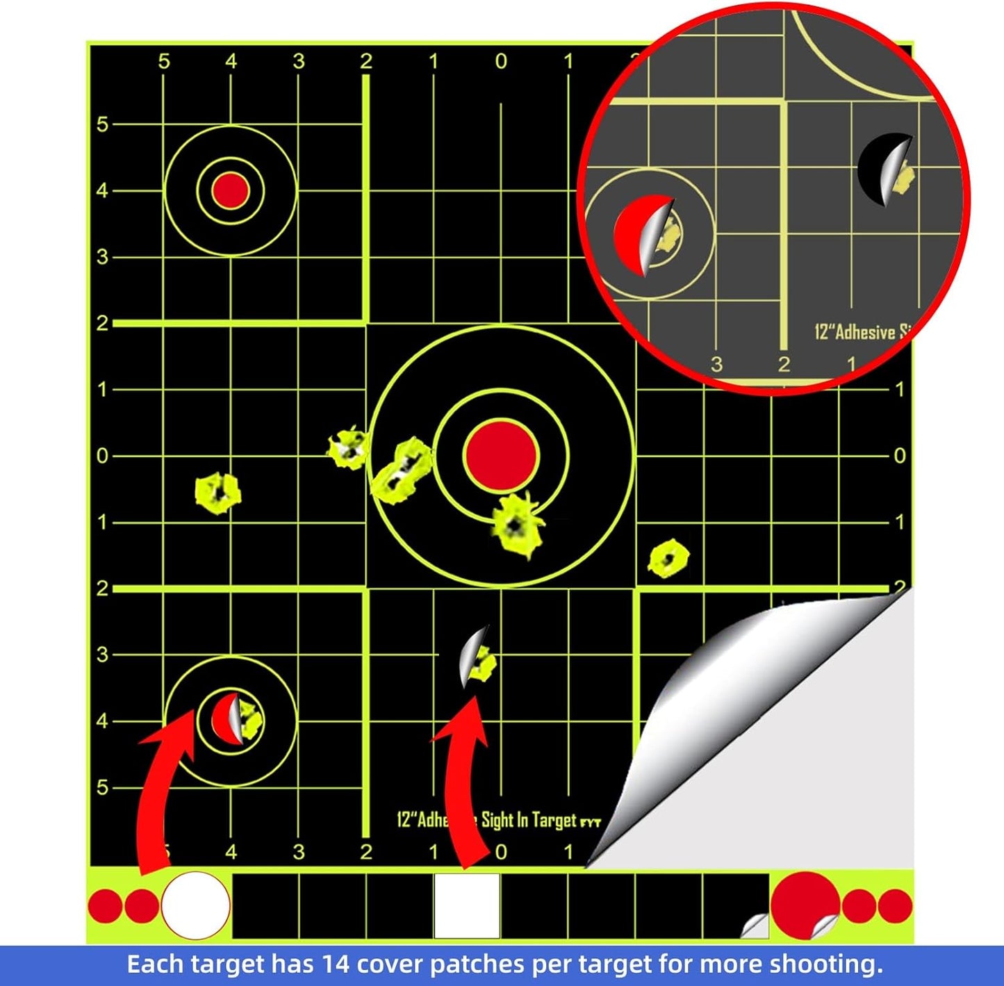 ATFLBOX 12x12 inch Splatter Paper Targets and Adhesive Target Papers.Shooting Outdoor and Indoor. Rective Shooting Targets for Air Gun - Rifle - Pistol - Airsoft - Air Rifle