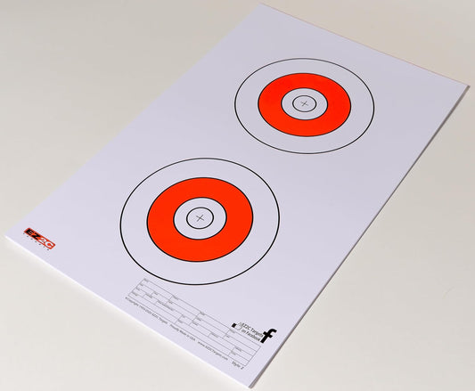Made in USA Double Bulls-Eye EZ2C Targets Style 2 Paper Shooting Range TargetsShort or Long Range (25 Pack)