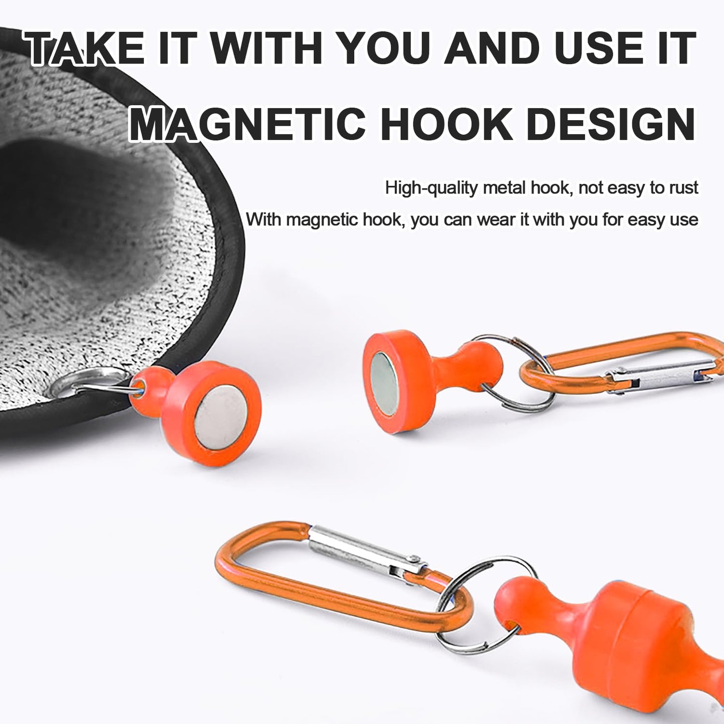 2Pcs Fishing Gloves with Magnet Release, Professional Anti-Slip Catch Fish Gloves for Women Men, Puncture Proof Ice Fishing Glove for Handling,Catching, Fisherman Fishing Accessories (Black)