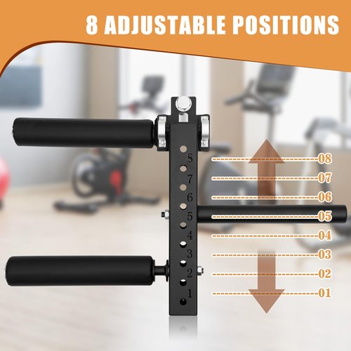 Power Rack Mounted Leg Extension and Curl Machine – 1.02in & 0.71in Hole Compatible, 8-Position Adjustable Seated Leg Trainer with 175lbs Capacity, Squat Rack Attachment