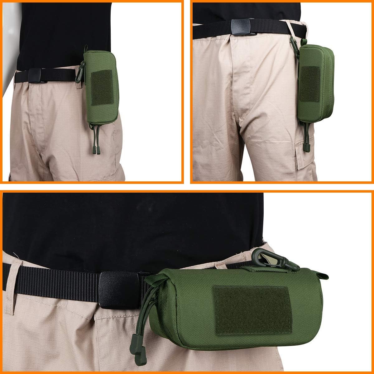 IronSeals Extra Large Tactical Molle Sunglasses Case Anti-Shock Semi-hard Clamshell Glasses Case, X-Large