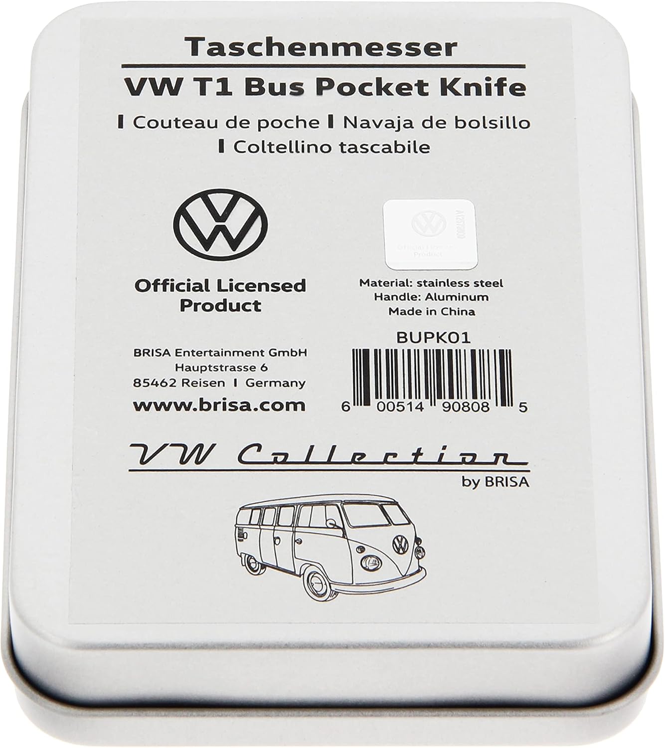 BRISA VW Collection - Volkswagen Multifunctional 3D Pocket Knife, File, Scissors, Bottle & Can Opener