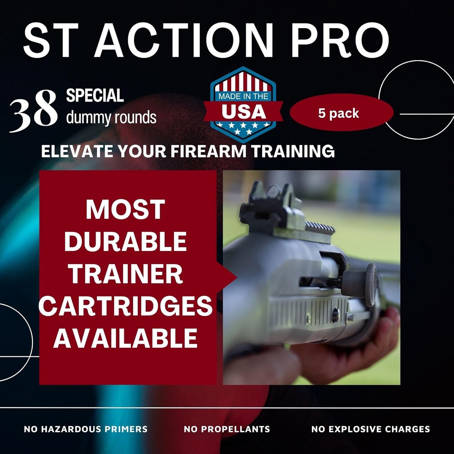 ST Action Pro 38 Special Dummy Rounds – Orange Safety Trainer Dummy Rounds, Reusable Dry Fire Training Ammunition (5-Pack) for Gun Owners