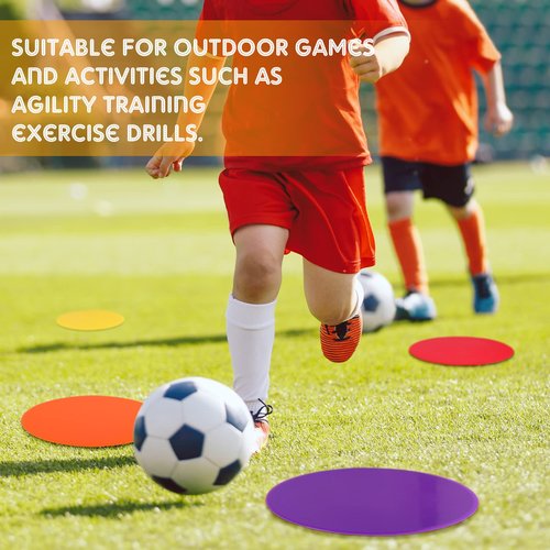Haull 60 Pcs Spot Markers Floor Spots with Bag Non Slip Vinyl Poly Dots for Gym Floor Basketball Football Soccer Sports Speed Agility Training Gym Dance Classroom(4.72 Inch)
