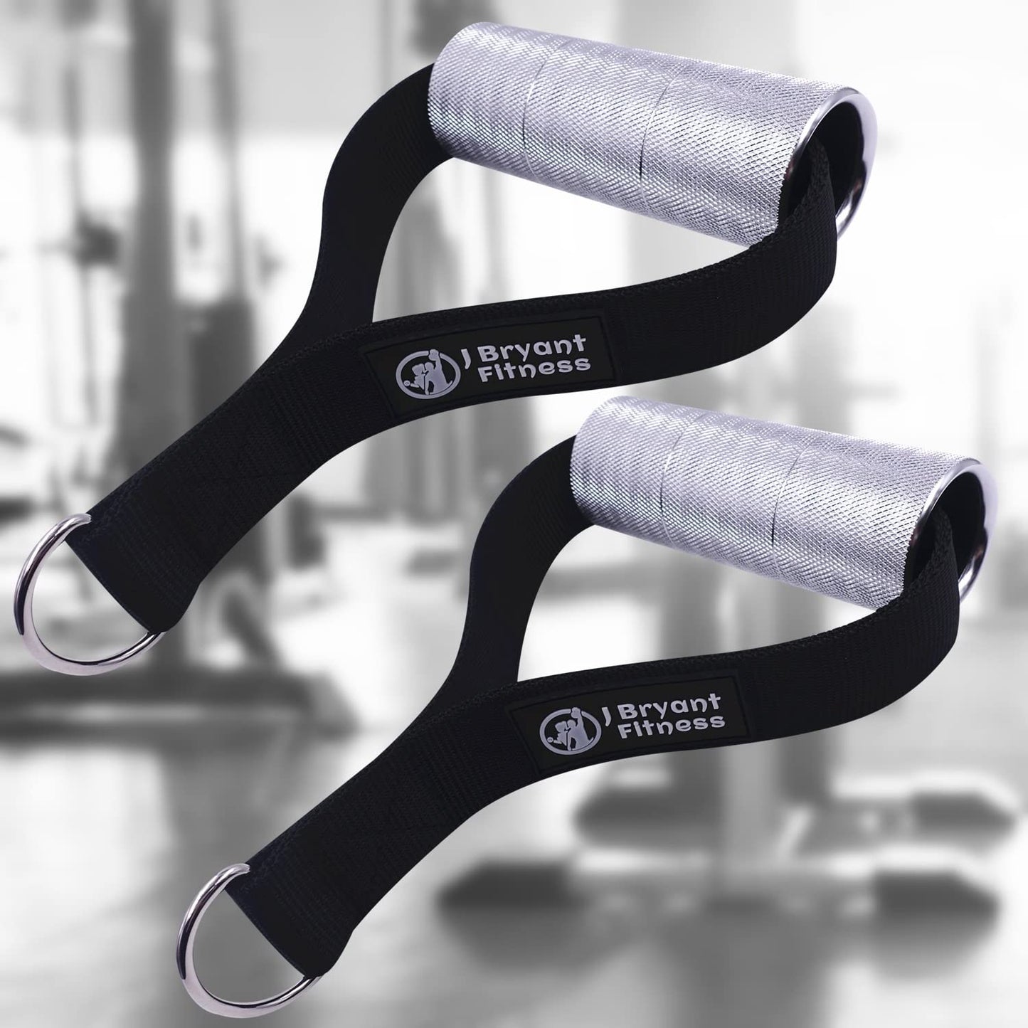 J Bryant Thick Gym Handles 2" Strong Grips Non Slip High Density Aluminum Metal Handles for Cable Machine Pulleys, Arm Wrestling Training, Wrist Finger Forearm Strengthener(1 Pair)