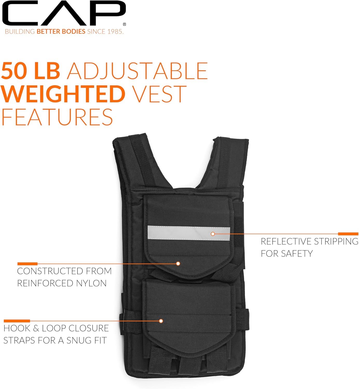 Adjustable Weighted Vest by CAP Barbell | Custom Fit for Enhanced Workouts