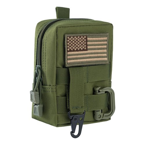 Tskijun Tactical Molle Pouch Compact EDC Bag Utility Tool Pouch Durable 600D Nylon Small Travel Bag Molle Accessories Organizer for Outdoor Activity (Army Green(1pack))