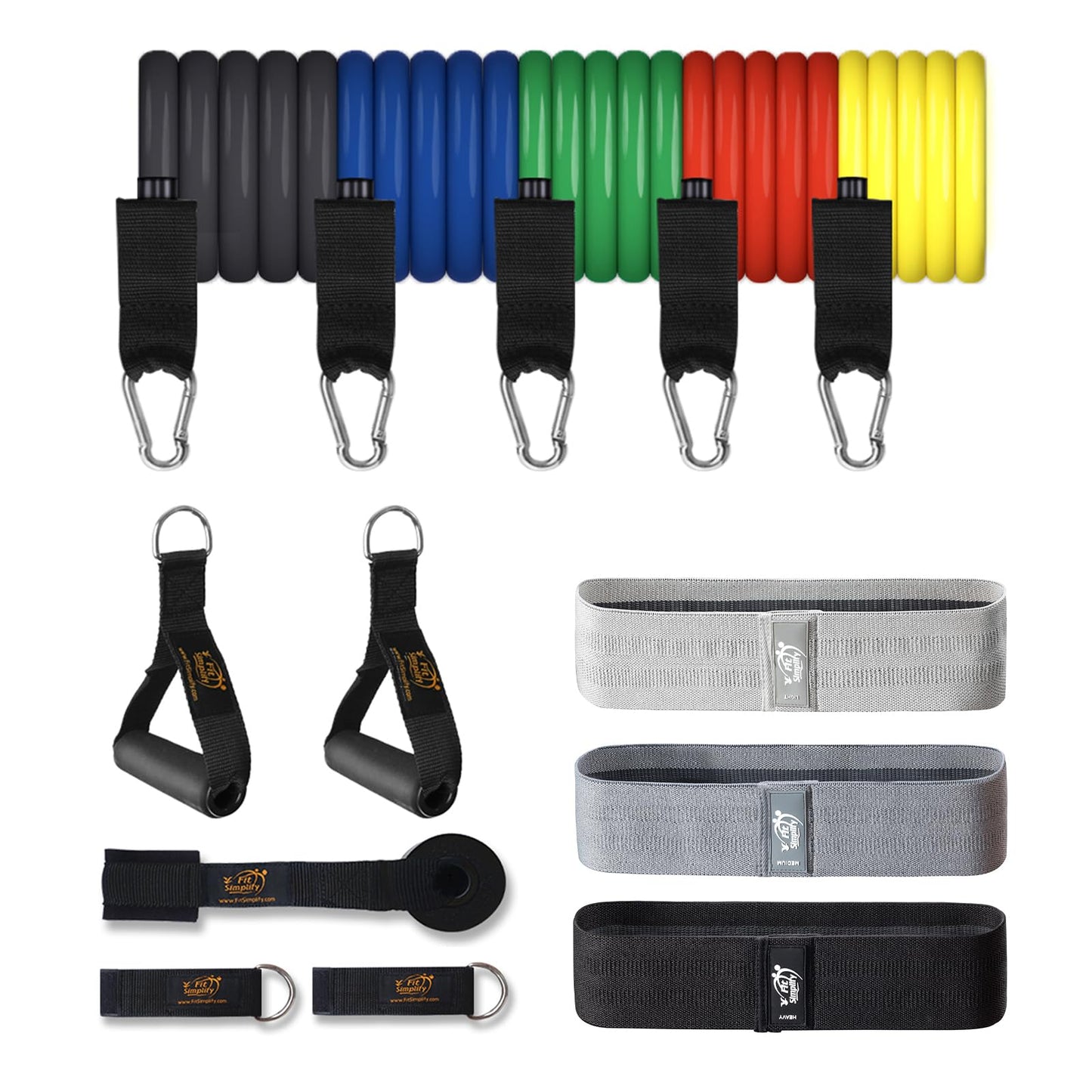 Fit Simplify Resistance Tube Exercise Workout Bands and Fabric Resistance Hip Cloth Bands