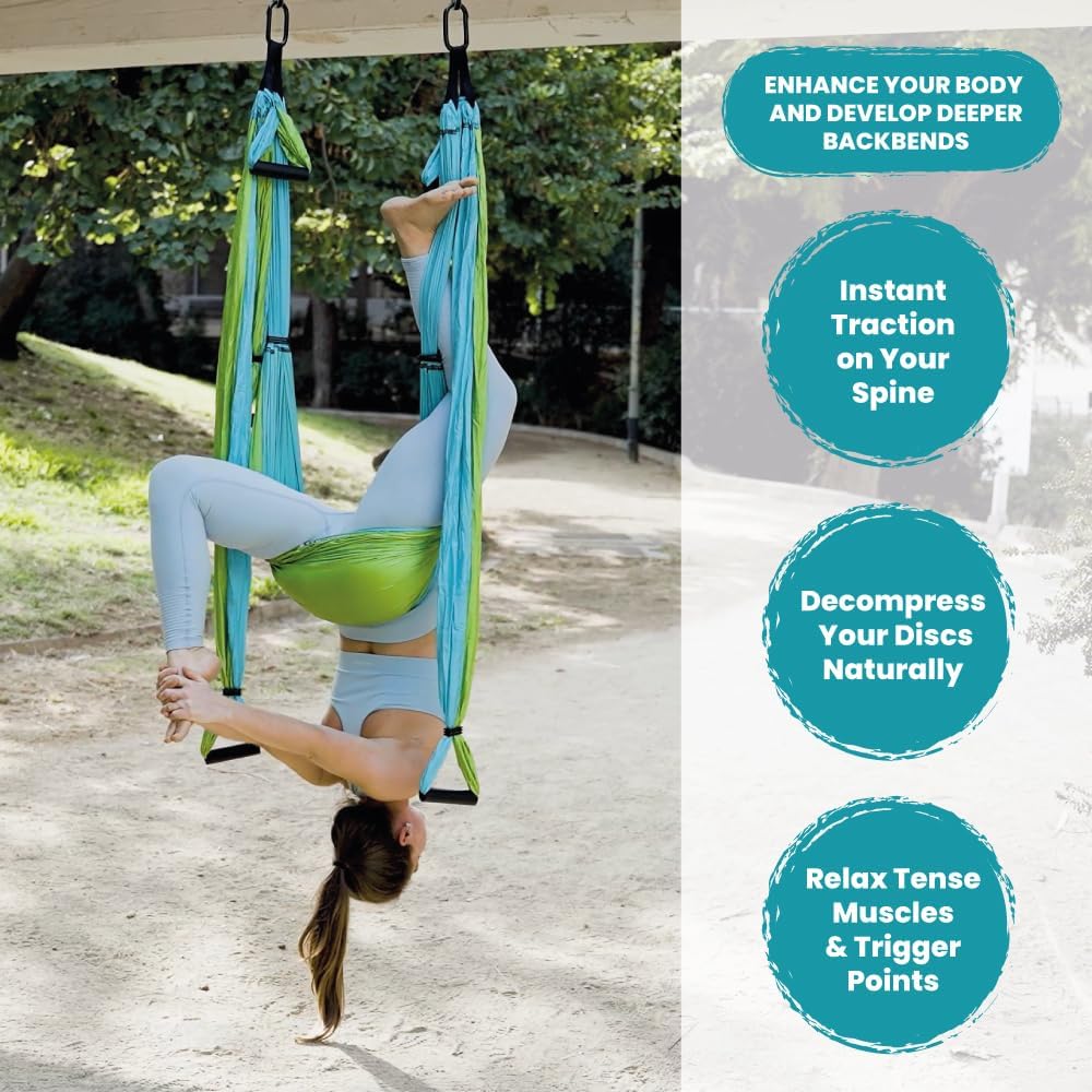 Swing Set for Home & Outdoor | Easy Setup for Strength, Balance & Back Pain Relief | Adjustable Straps & 600lb Capacity, Includes Carrying Bag & Online Tutorials