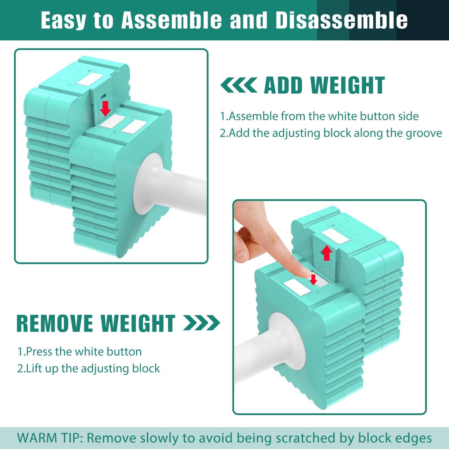 Adjustable Weight Dumbbells Set of 2, 3.4lb/5.7lb/8lb/10.3lb/12.6lb Each Hand Weight Sets for Women/Men, Adjustable Dumbbells Set for Home Gym Fitness Workout Strength Training