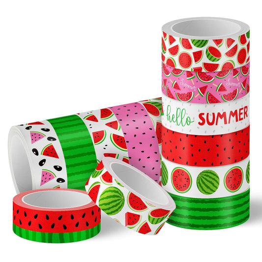 12 Rolls Strawberry Washi Tape Sweet Red Berry Decorative Masking Tape Set Summer Fruit Wrapping Paper Tapes for Scrapbook Journal DIY Art Crafts