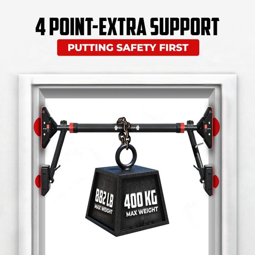 Cravefitt Pull Up Bar for Doorway with Resistance Bands & Wrist Wraps, Adjustable Chin Up Bar for Upper Body Workouts, 29.9" - 35.5" Locking Mechanism, No Screw Installation, Supports 880 lbs