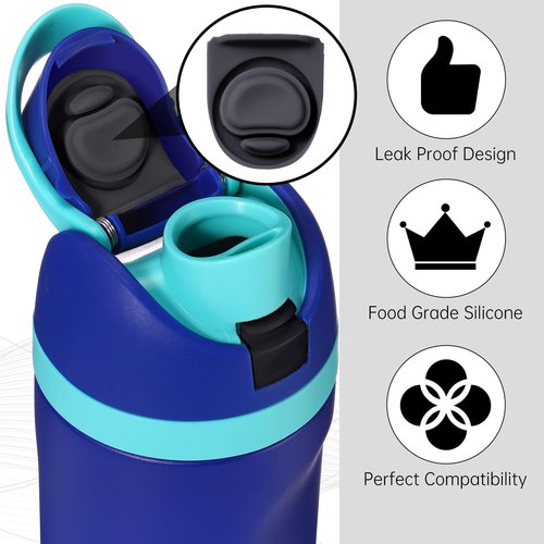 Leitee Replacement Stopper Button and Gasket Compatible with Owala FreeSip 19/24/32/40oz Water Bottle Top Lid Sealing Replacement Parts Silicone Cap for Bottle Accessories(2 Set)