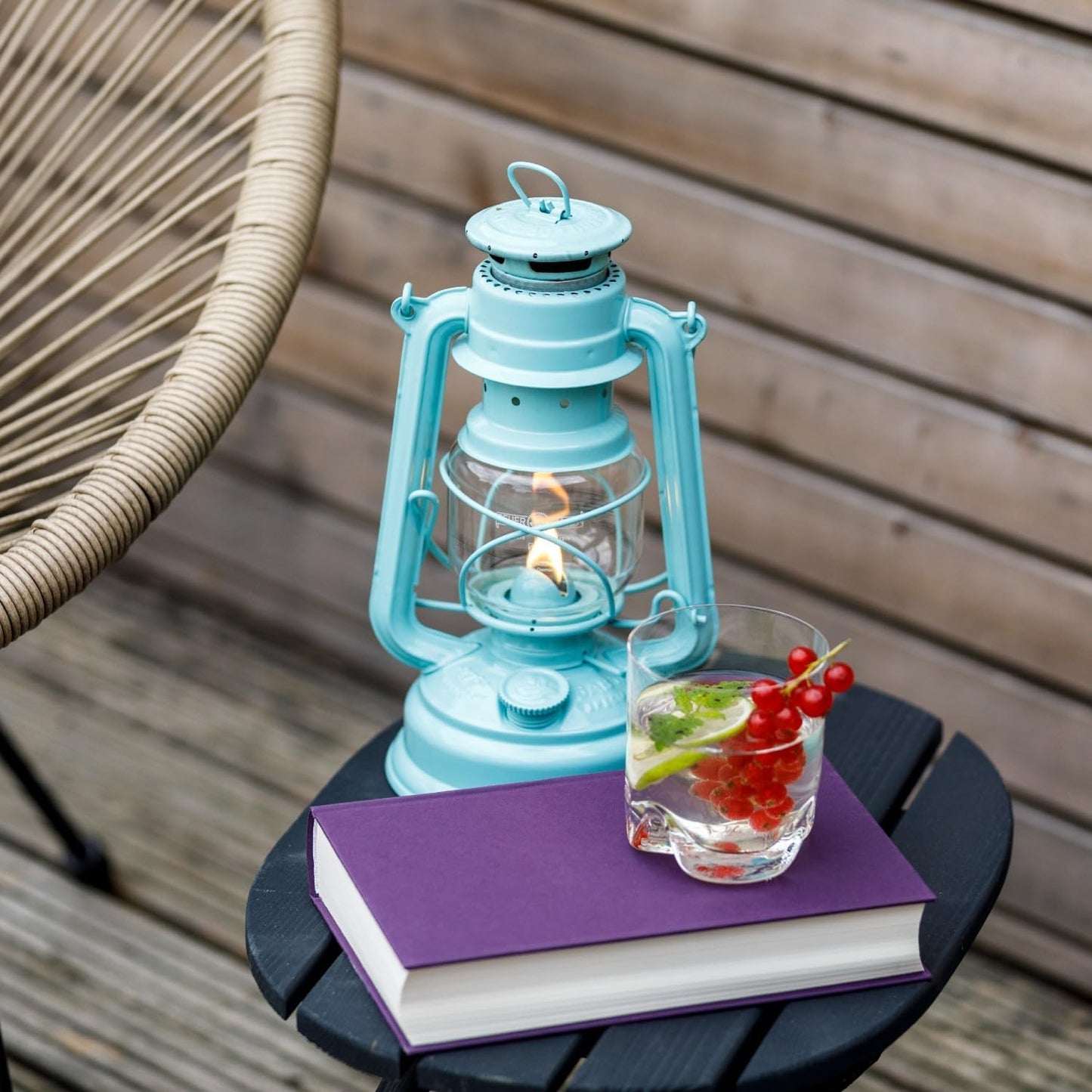 Outdoor Kerosene Fuel Lantern, German Made Weather Resistant Baby Special 276 Galvanized Hurricane Lamp for Camping or Patio, 10 Inches, Bronze