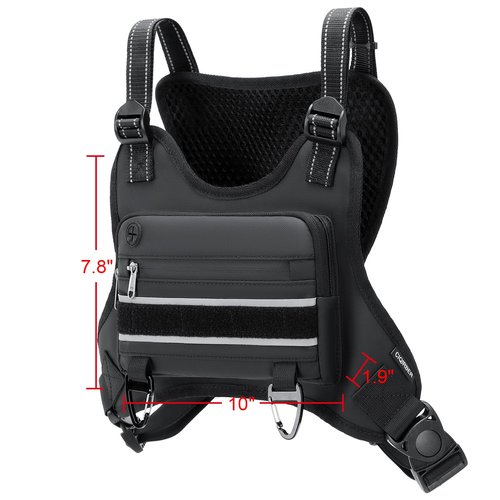 Sports Chest Bag For Men & Women - Lightweight Running Vest With Built-In Phone Holder & Extra Storage - Water Resistant Front Chest Pack - For Workouts, Cycling