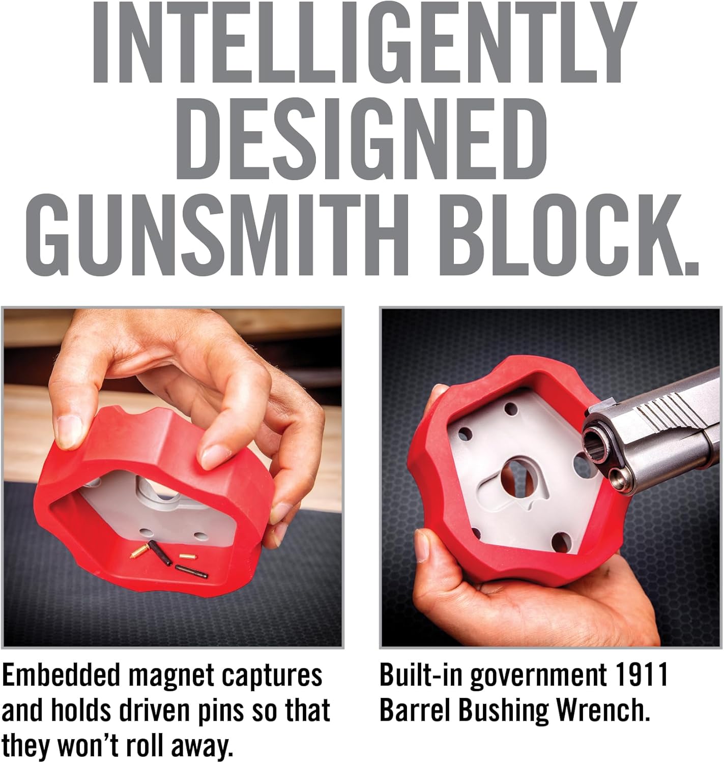 Real Avid Smart Bench Block - Universal Armorers Block Made with Non-Marring Materials, Non-Slip Bench Block For Glock, 1911 & Other Guns