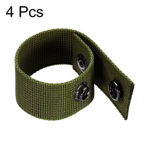 uxcell Duty Belt, 4Pcs - Fabric Belt Keepers with Double Snaps, Nylon Wide Belt Loop Accessories for Security Guard Equipment (Army Green)