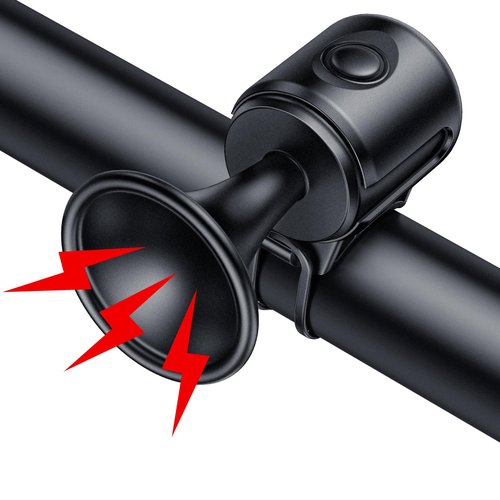 Powvine Electric Bike Horn 130db Loud Bicycle Horn，Bicycle Horns for 22.2-32mm Handlebars Bike Horn for Adults with 3V Battery,Easy Installation Bike Bells for Adults Kids Mountain Bike/Scooter/Ebike