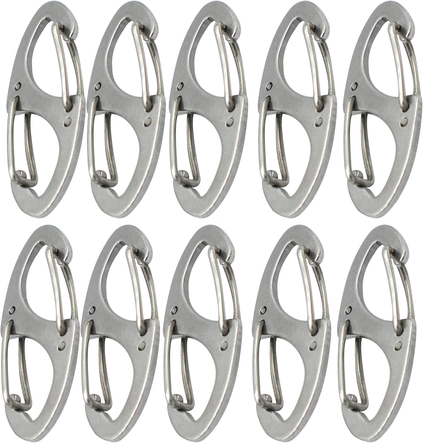 Small Carabiner Clips 1.6 inch(41mm) Metal Double Sided Spring Gate Snap Hooks Keychain Clasp Accessories
