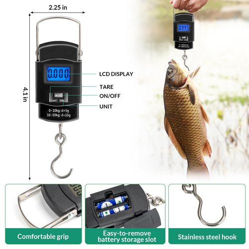 THKFISH 85Pcs Fishing Sling Bag with Tackle Box Included for Fly Fishing Tackle Kit, Waterproof Fanny Pack with Fishing Gear, Lures, Fish Pliers Kit, Lip Gripper, Weigh Scale