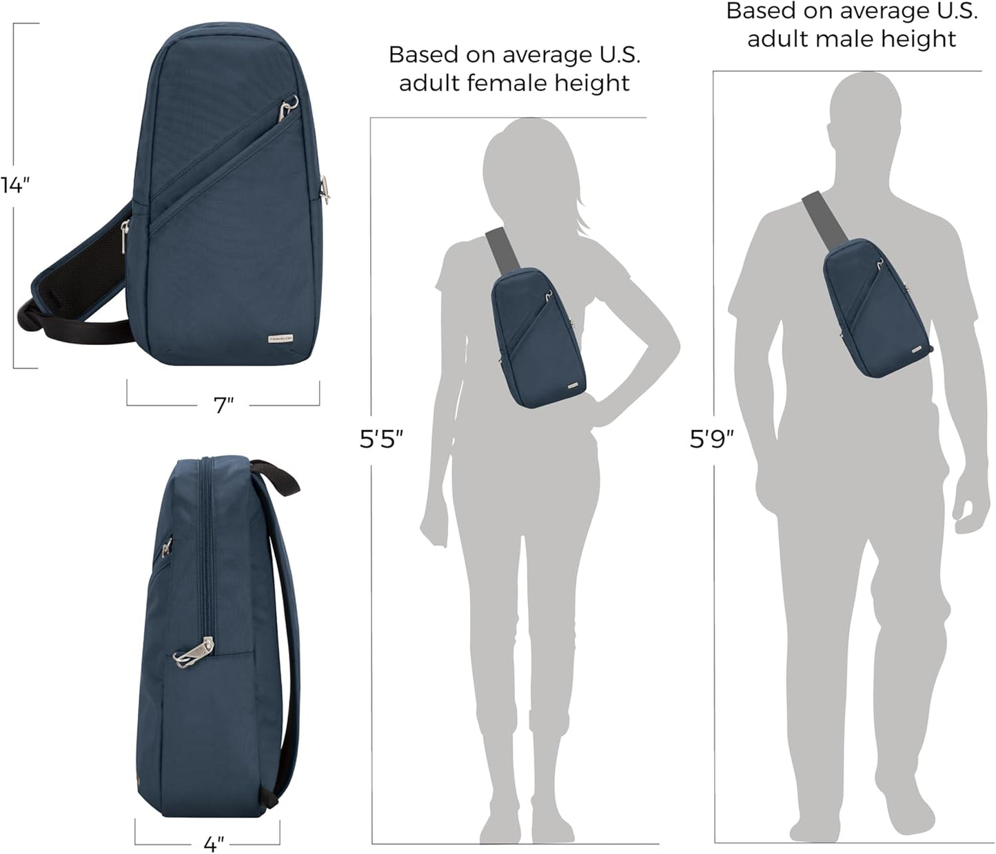 Travelon Anti-Theft Sling Bag for Travel & Daily Use - Classic Design, Secure & Stylish