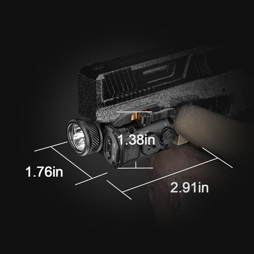 RovyVon GL4 Pro Rail-Mounted Flashlight 400 Lumens White Light, 300mW IR Illuminator, with Coaxial Visible and IR Beams, Two CR123 Batteries Included