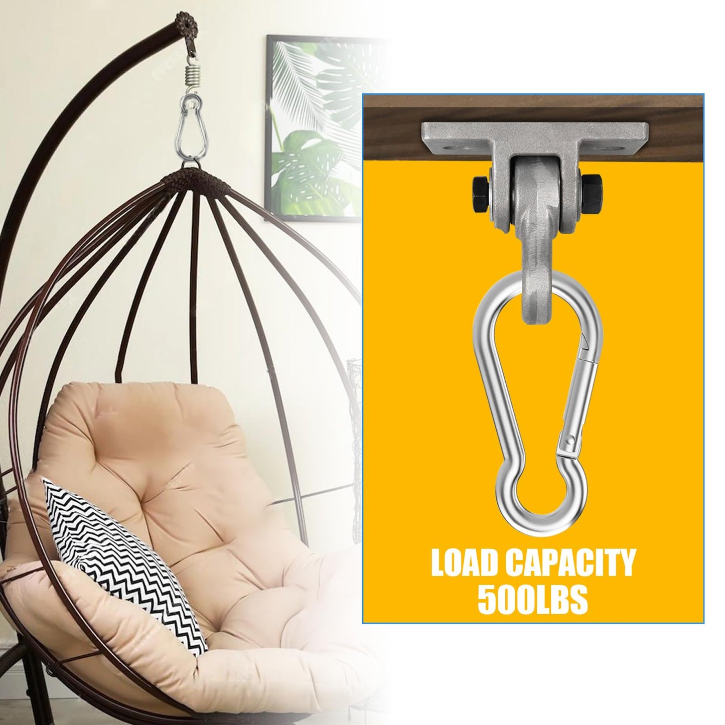 100PCS M8 Spring Snap Hook Carabiner, 3" x 5/16" Heavy Duty Galvanized Steel Carabiner Clips, 470LBS Capacity Spring Quick Links Clips for Camping Hiking Hammock Swing and Outdoor Activities