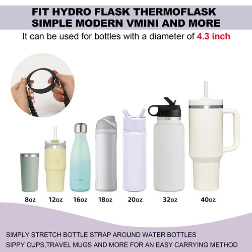 Wongeto Water Bottle Handle Strap - Compatible with Stanley Cup Accessories - for Stanley Cup 40oz & 30oz Tumbler(Purple Flower)