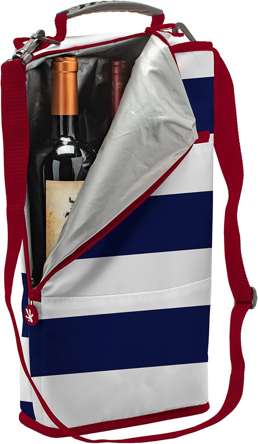 geckobrands Verticool Cooler - Insulated Portable Soft Cooler Bag with Adjustable Shoulder Strap, Holds 9 Cans or 2 Wine Bottles, Perfect for Beach, Picnics, and Outdoor Activities