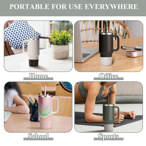 WSGALARY 2 PCS Protective Silicone Boot for Hydro Flask Tumbler 40oz 32oz 24oz, Anti-Slip Water Bottle Accessories Bottom Boot Sleeve Cover for Hydro Flask Travel Tumbler [Black+Black]