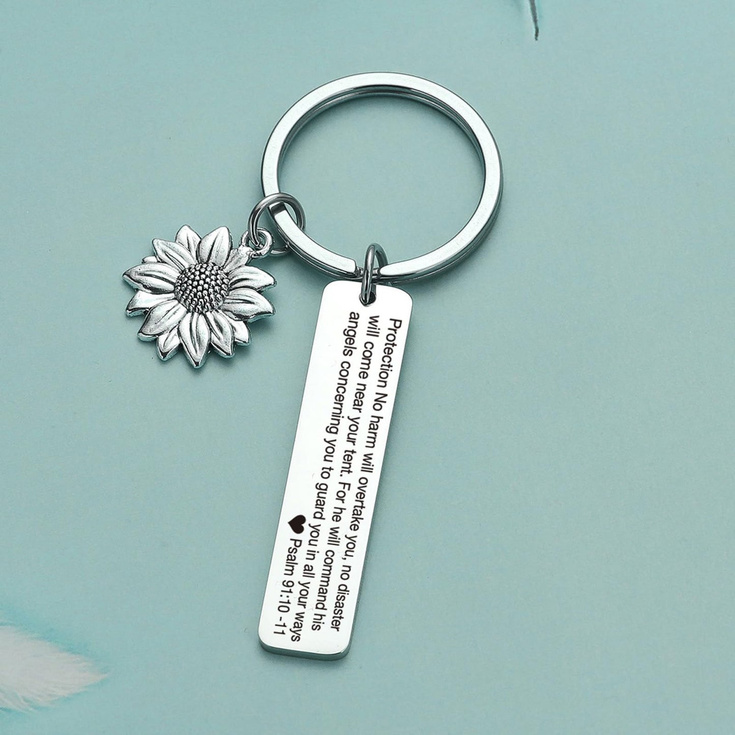 JIUSHUN Bible Verse Keychain Women Religious Gift Baptism Gift Faith Based Jewelry Christian Birthday Keychain Catholic Jewelry