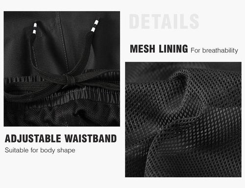 TBMPOY Men's Rain Pants Waterproof Zipper Lightweight Breathable Mesh with 3 Zipper Pockets Rain Gear Work Motorcycle Black XL