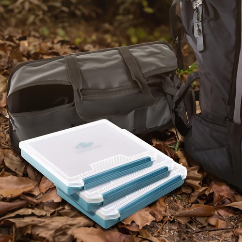 SF 2Packs Fishing Tackle Box Tray 3600 Slit Foam Case Double Buckle Open Plastic Jig Box Heads Hooks Spinners Spoons Storage Tackle Tray