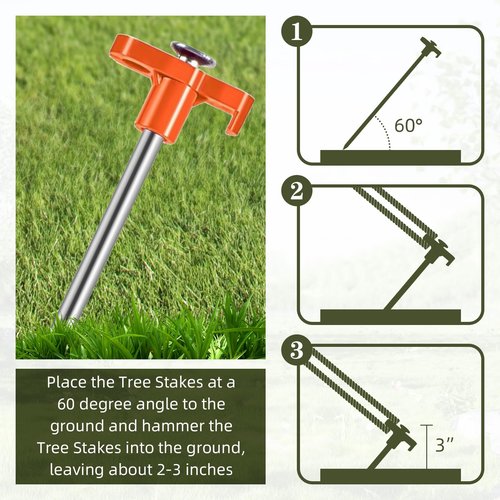 Ohiyoo 50 Pack Tent Stakes Heavy Duty 10 Inch Camping Stakes Yard Stakes Metal Tent Pegs for Ground Stakes Tent Spikes for Camping Garden Yard (Orange)