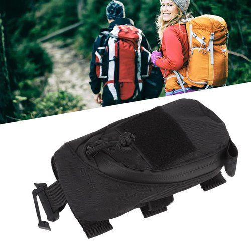 Tactical Molle Accessory Pouch, Backpack Shoulder Strap Bag with Zipper Pocket Multifunctional EDC Tool Pockets Shoulder Strap Attachment Zipper Pocket for Belt Outdoor Sport Hunting(Black)