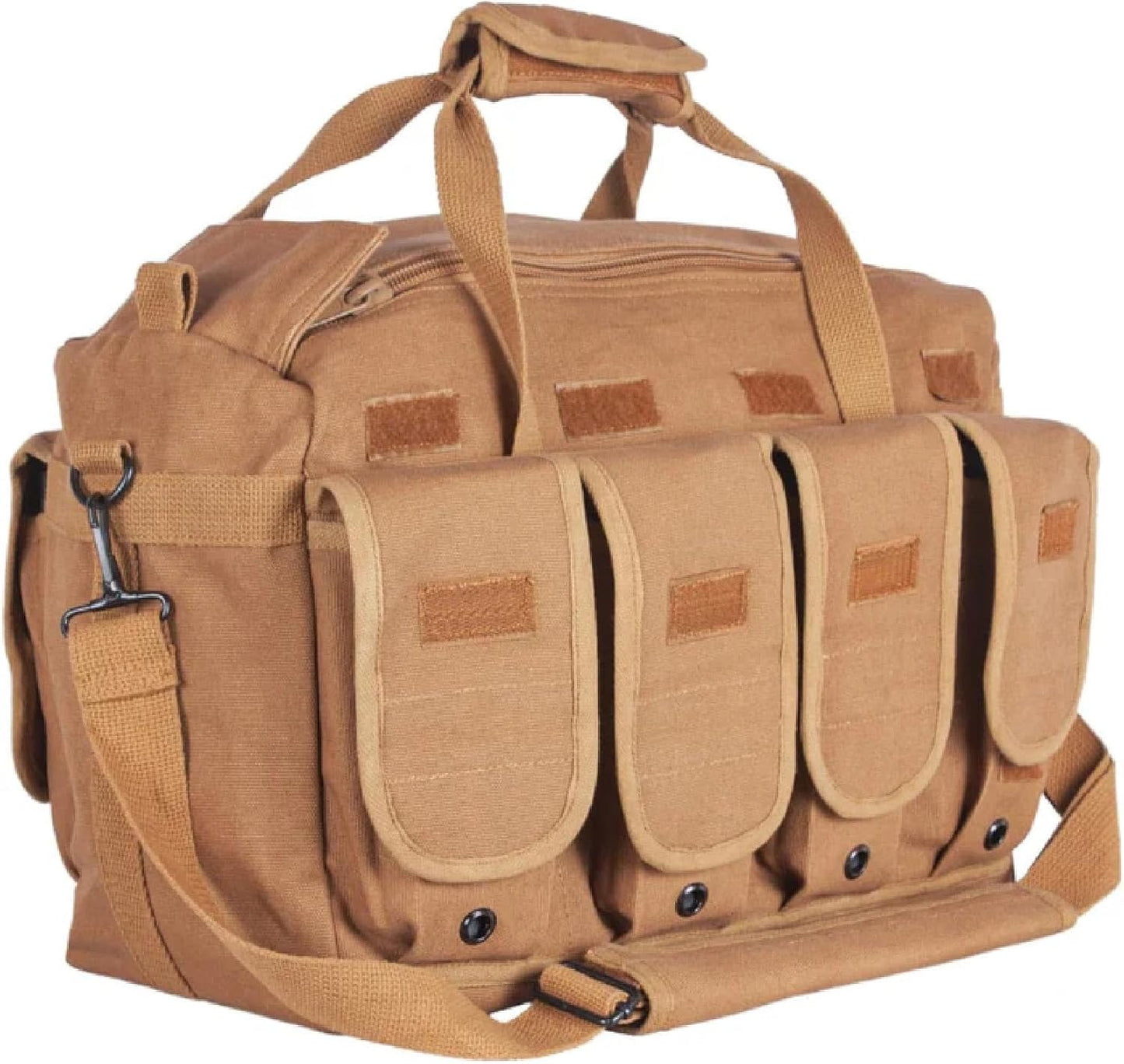 Fox Outdoor Products Mega Mag/Shooter's Bag – Heavyweight Canvas Range Gear Bag with Mag Pockets, Canyon-Style Opening & Shoulder Strap, 15.5"x12"x7.5"