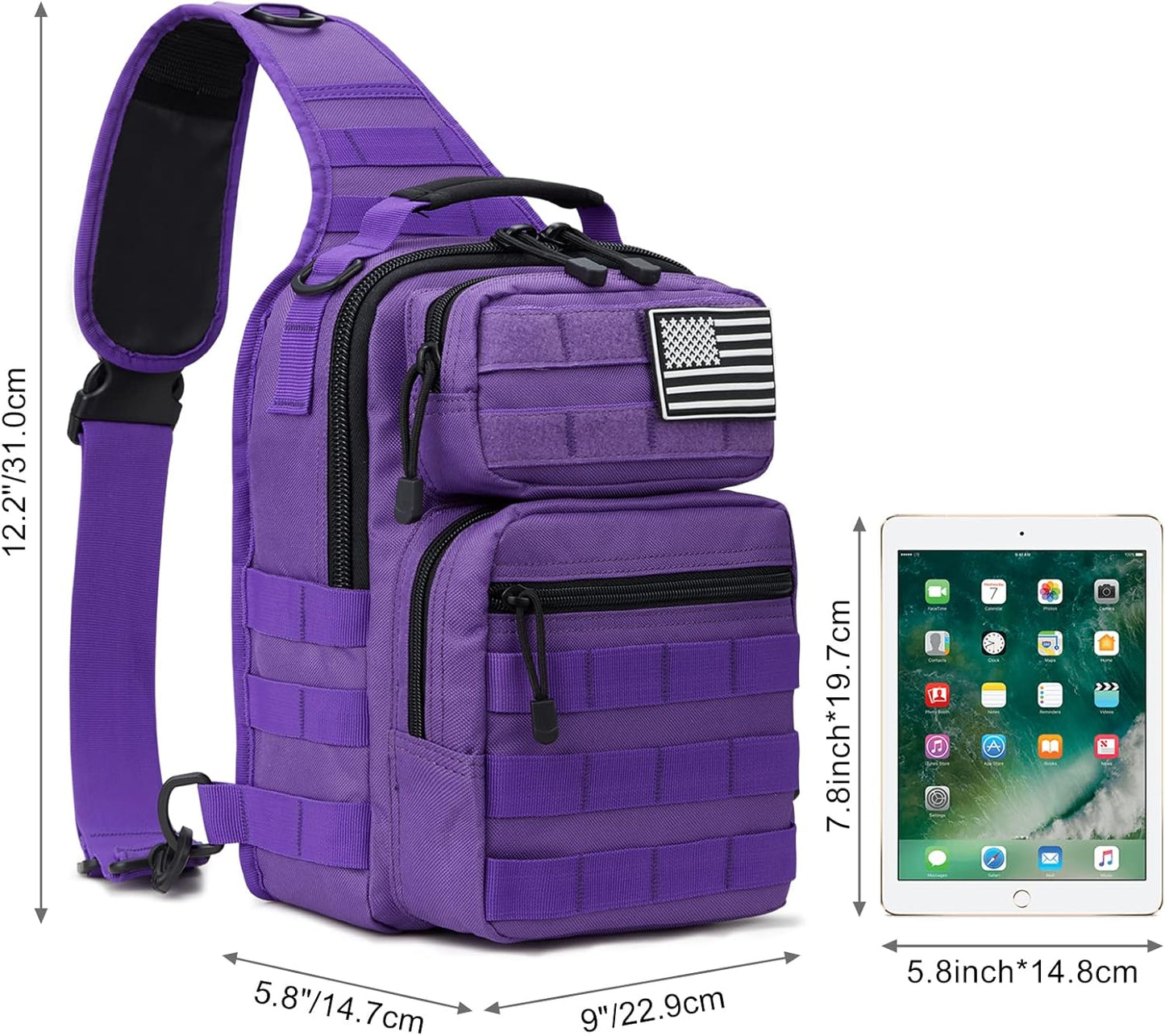 G4Free Tactical Sling Bag Backpack Military Rover Shoulder Sling Pack Molle EDC Small Crossbody Chest Pack