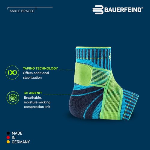 Bauerfeind Sports Ankle Support - Ankle Brace for Stabilization & Protection - Figure-8 Taping Strap - Targeted Compression - Lightweight & Durable