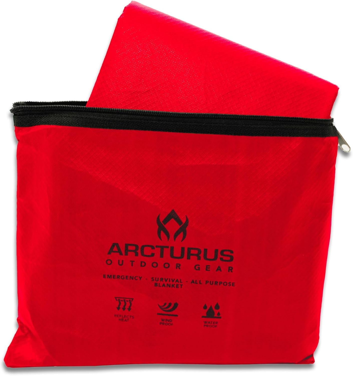 Arcturus Insulated Tarp | Reusable Heavy Duty Thermal Survival Blanket – 60 x 82 inches, Reflects 90% Body Heat, Waterproof, Windproof, 3-Layer Design, Reinforced Grommets, Olive Green
