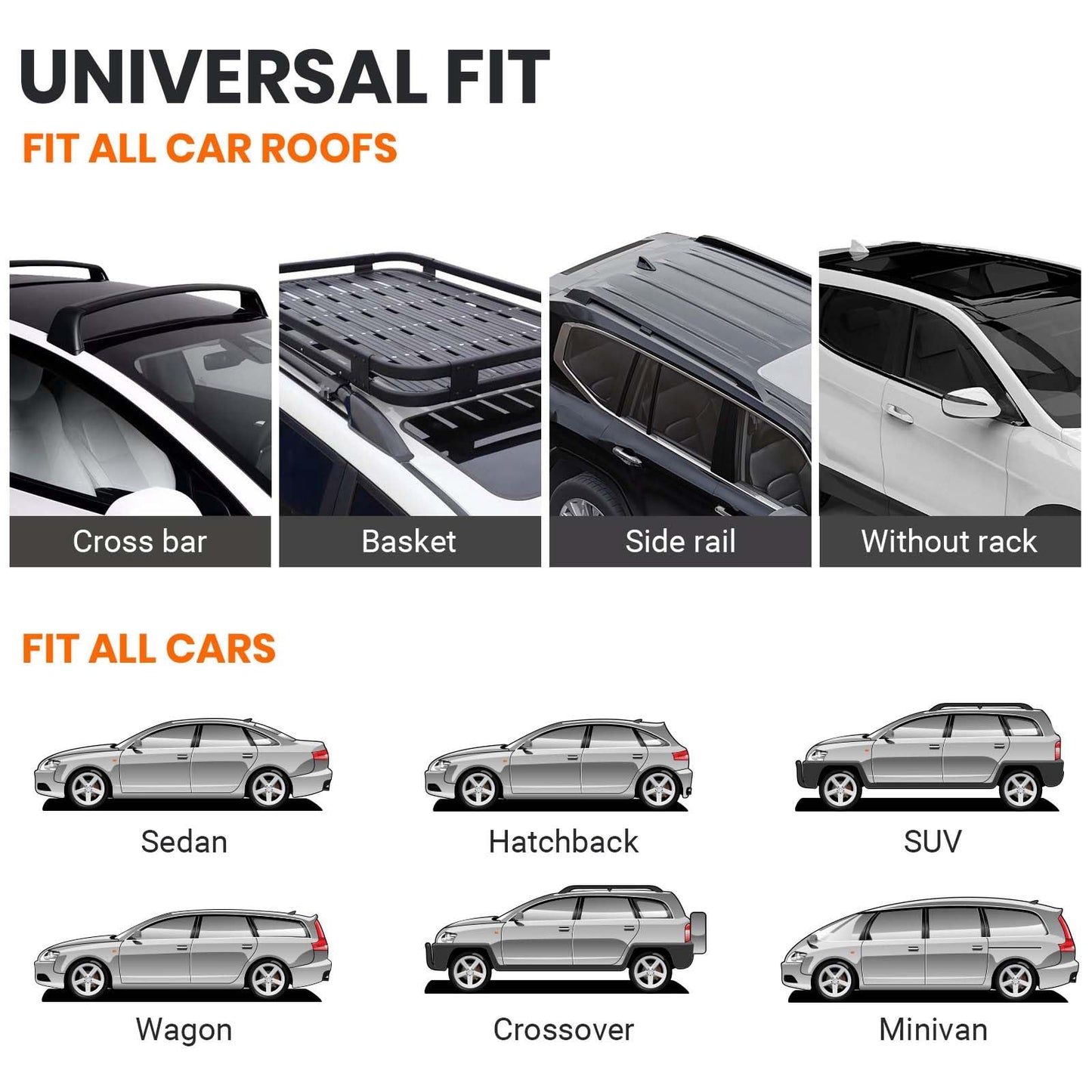 Favoto Car Roof Cargo Bag - 15 Cubic Feet Waterproof Carrier for Most Vehicles SUV/Sedan, 500D PVC Material with 8 Reinforced Straps & Anti-Slip Mat, Black & Orange, Black & Blue