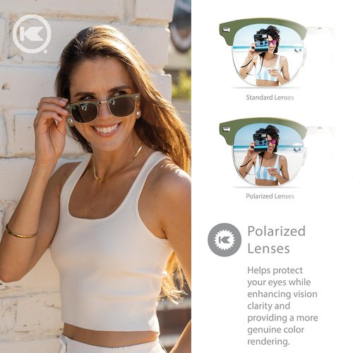 Knockaround Brooklines Polarized Sunglasses for Men & Women - Impact Resistant Lenses & Full UV400 Protection, Coyote Calls