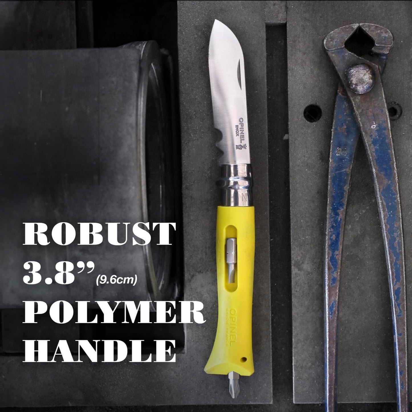 Opinel No.09 DIY - Stainless Steel Folding Pocket Knife and Multi-Tool, Wire Stripper, Screwdriver, Made in France