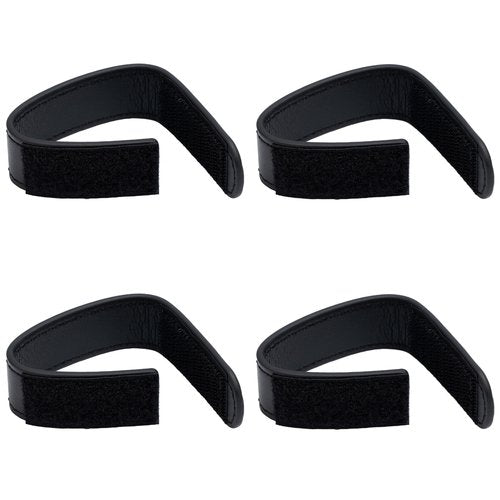 TACNEX Duty Belt Keepers with Hook & Loop Closure for 2.25" Wide Belt Retainer Law Enforcement Police Security Leather Belt Accessories Plain Black